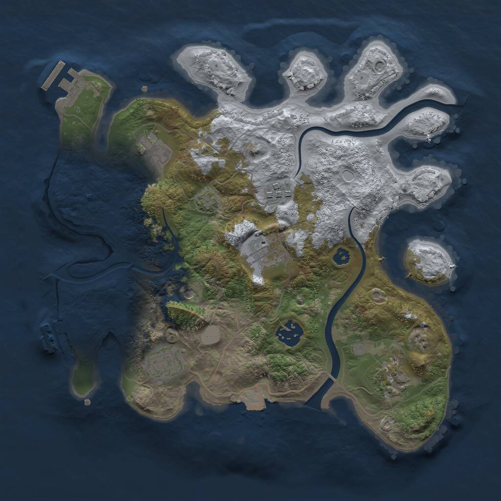 Rust Map: Procedural Map, Size: 3000, Seed: 508346657, 11 Monuments