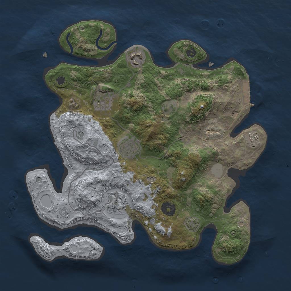 Rust Map: Procedural Map, Size: 3050, Seed: 6969, 12 Monuments