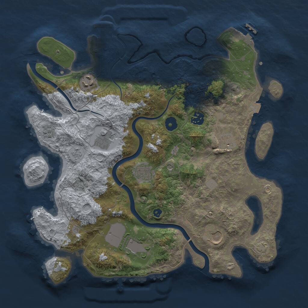 Rust Map: Procedural Map, Size: 3530, Seed: 13860, 14 Monuments