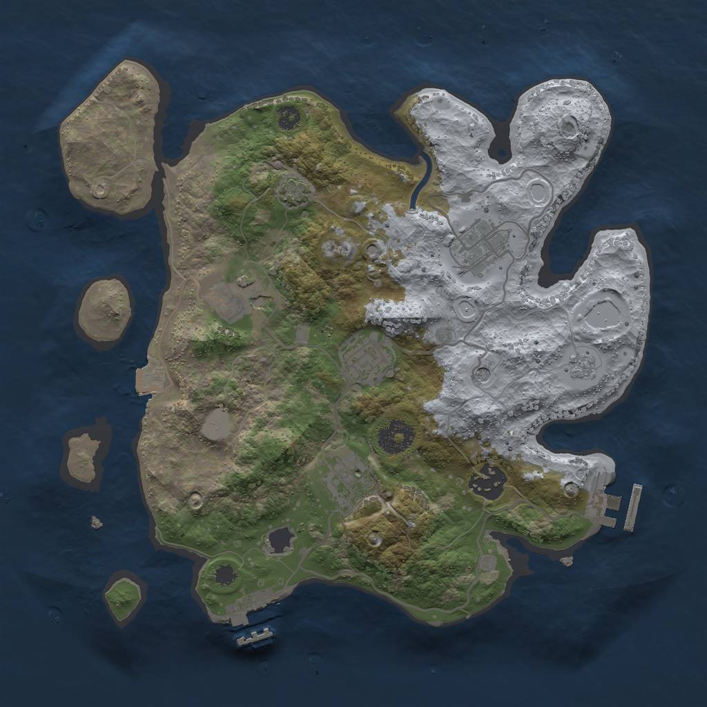 Rust Map: Procedural Map, Size: 3000, Seed: 434972836, 13 Monuments