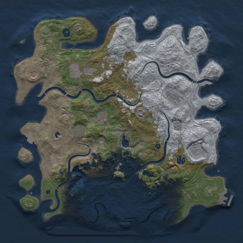 Rust Map: Procedural Map, Size: 4300, Seed: 123, 16 Monuments
