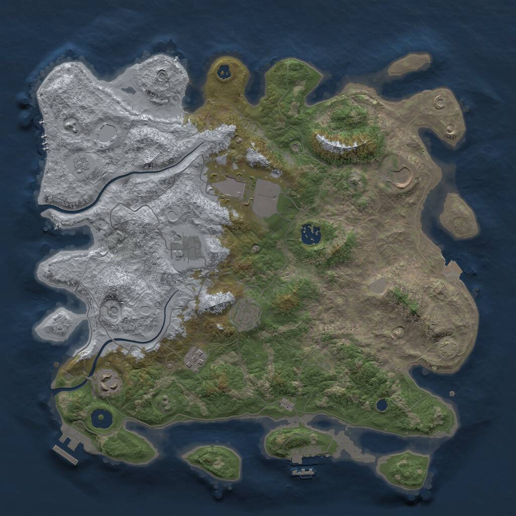 Rust Map: Procedural Map, Size: 3700, Seed: 4987, 13 Monuments