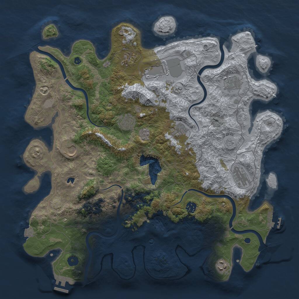 Rust Map: Procedural Map, Size: 4200, Seed: 820268, 16 Monuments