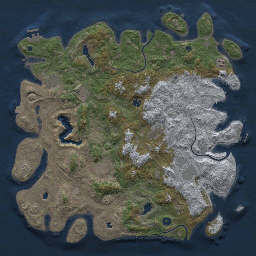 Rust Map: Procedural Map, Size: 4500, Seed: 1600418005, 15 Monuments