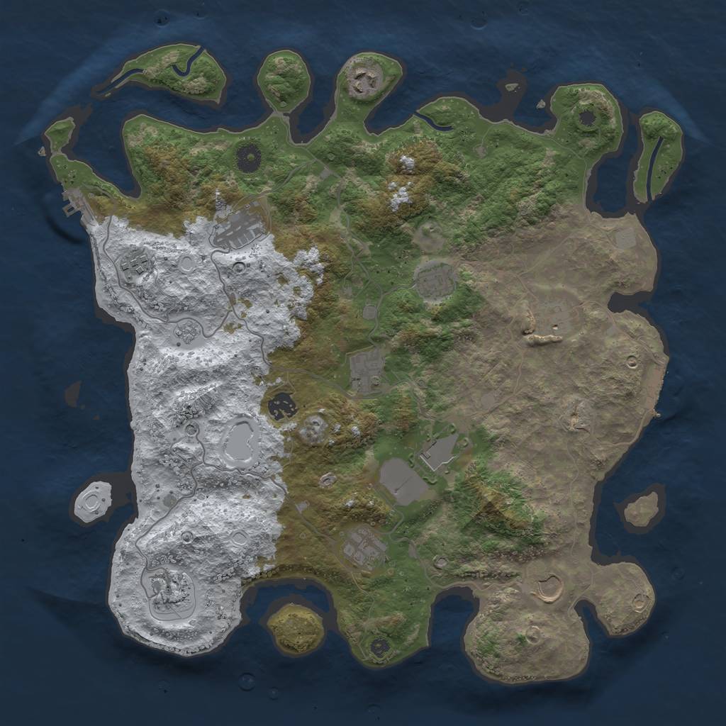 Rust Map: Procedural Map, Size: 3997, Seed: 100, 20 Monuments