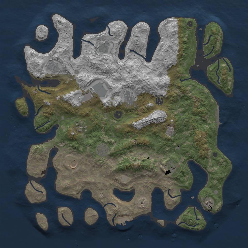 Rust Map: Procedural Map, Size: 4600, Seed: 689998, 19 Monuments