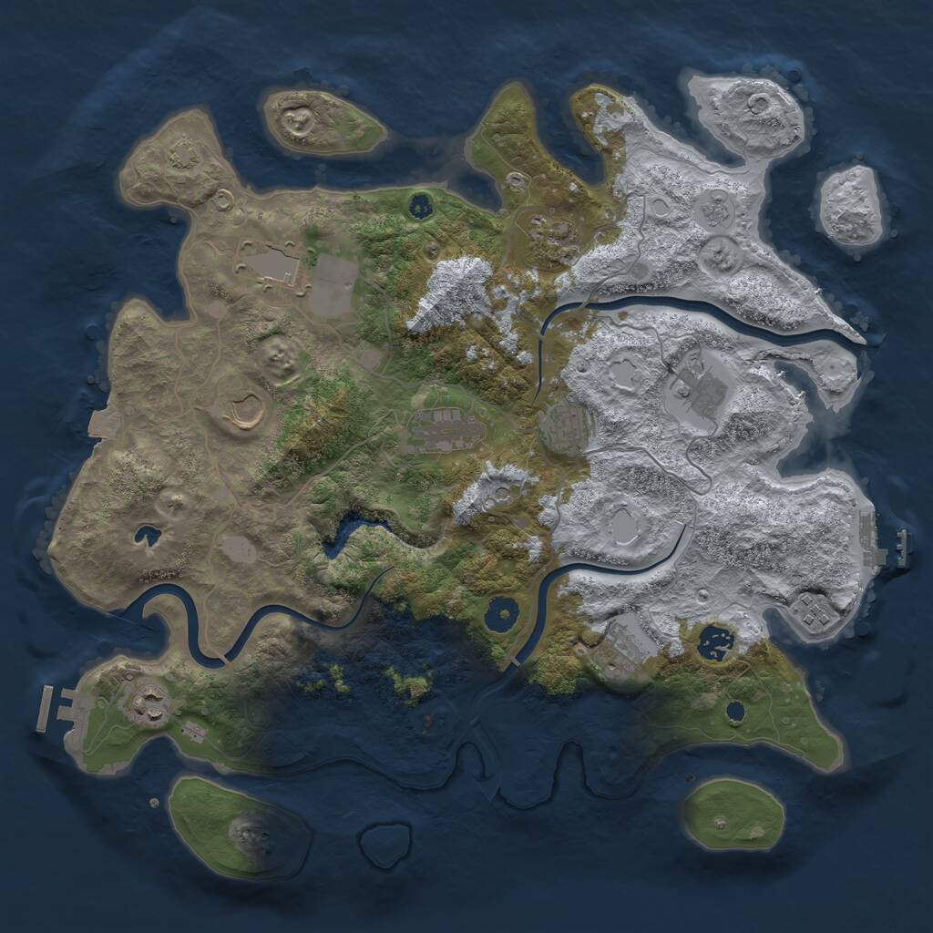 Rust Map: Procedural Map, Size: 4000, Seed: 1463356996, 16 Monuments
