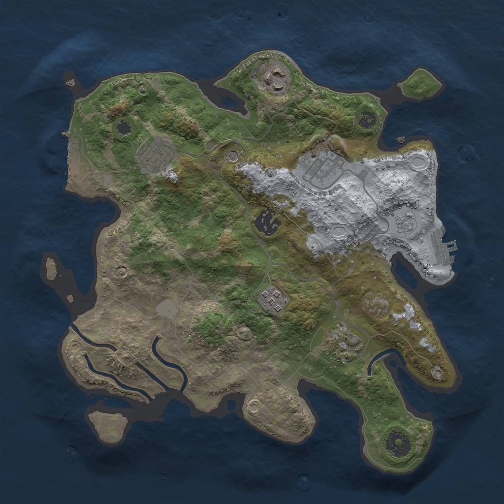 Rust Map: Procedural Map, Size: 3000, Seed: 1579229983, 13 Monuments