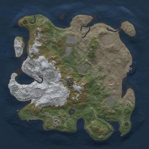 Thumbnail Rust Map: Procedural Map, Size: 3500, Seed: 1696231998, 19 Monuments