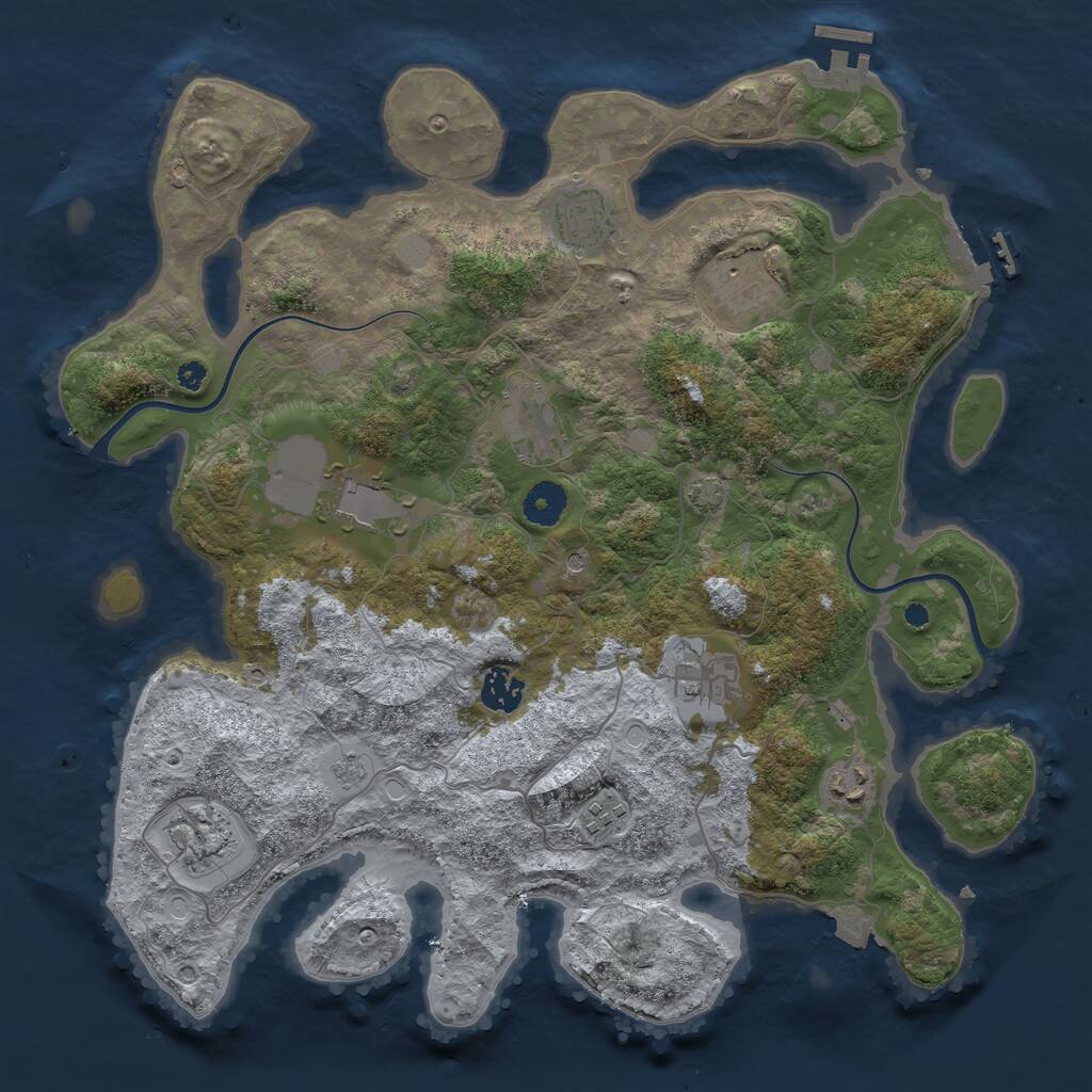 Rust Map: Procedural Map, Size: 3800, Seed: 13579, 15 Monuments