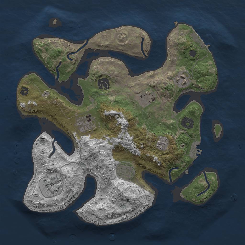 Rust Map: Procedural Map, Size: 3000, Seed: 1165040248, 15 Monuments