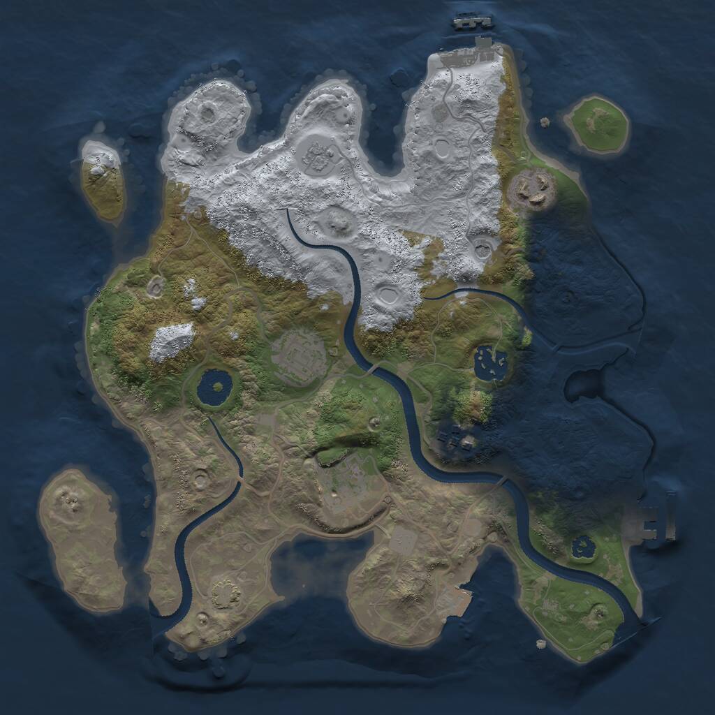 Rust Map: Procedural Map, Size: 3000, Seed: 15572715, 11 Monuments