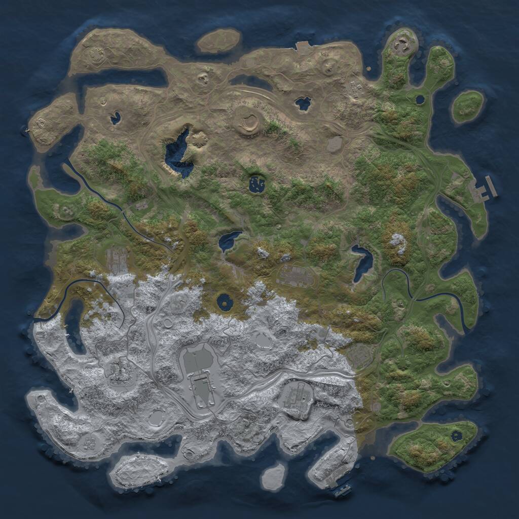 Rust Map: Procedural Map, Size: 4700, Seed: 16895439, 16 Monuments