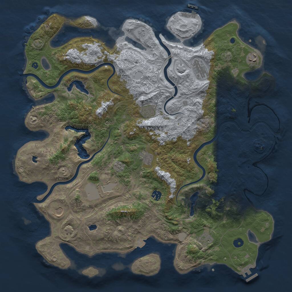 Rust Map: Procedural Map, Size: 4500, Seed: 53962286, 15 Monuments