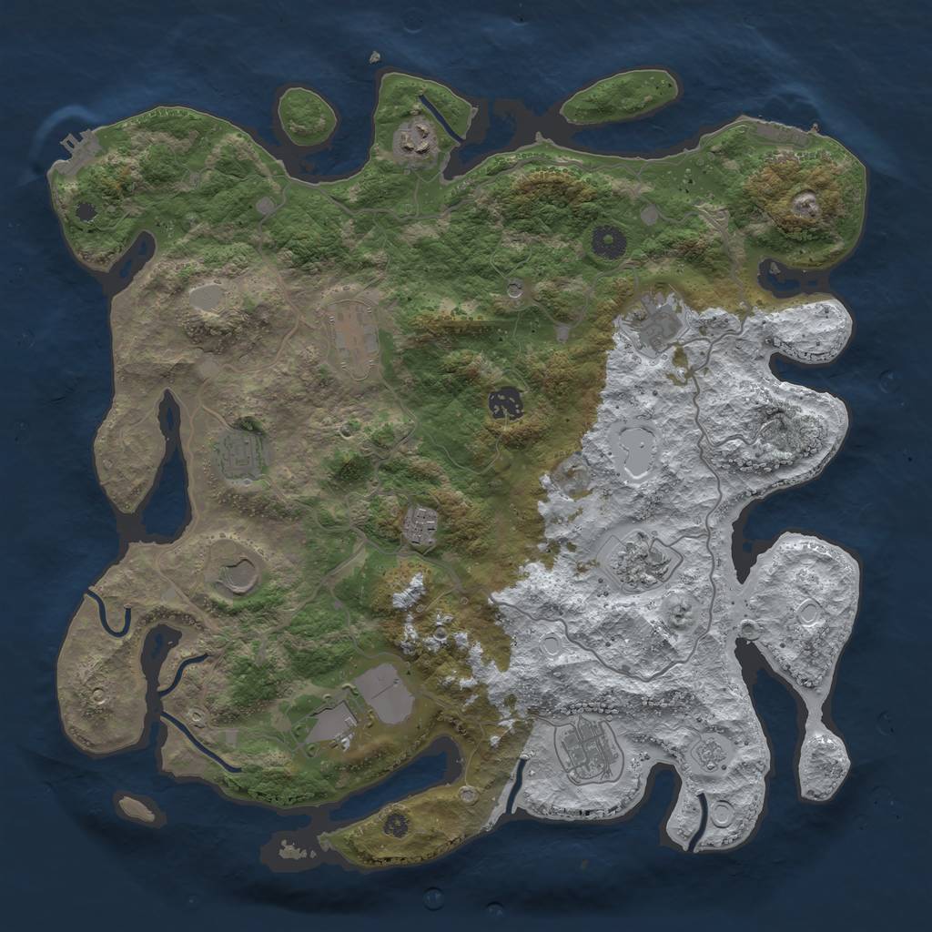 Rust Map: Procedural Map, Size: 4000, Seed: 1567598891, 19 Monuments