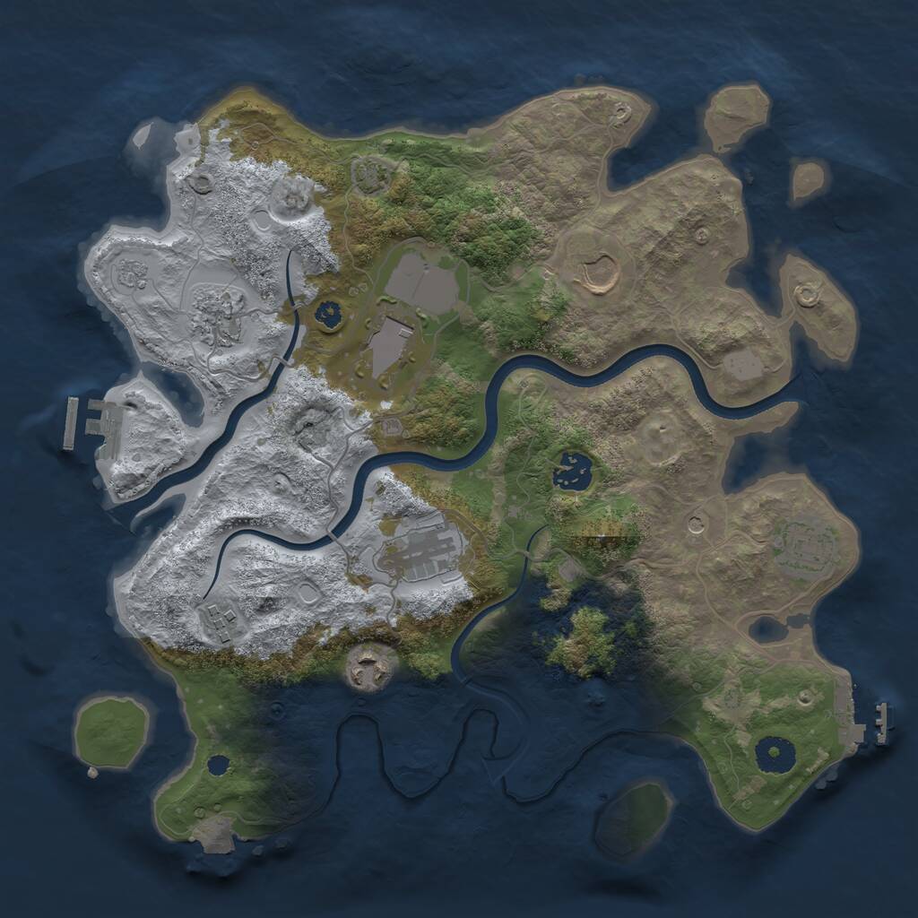 Rust Map: Procedural Map, Size: 3500, Seed: 1231415123, 14 Monuments