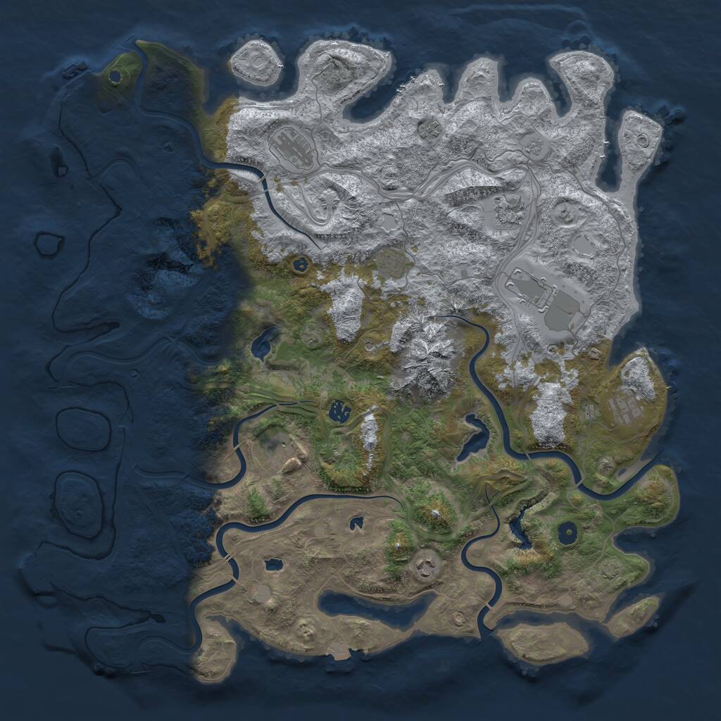 Rust Map: Procedural Map, Size: 5000, Seed: 310, 15 Monuments