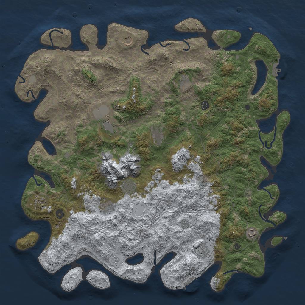 Rust Map: Procedural Map, Size: 5000, Seed: 40789785, 20 Monuments