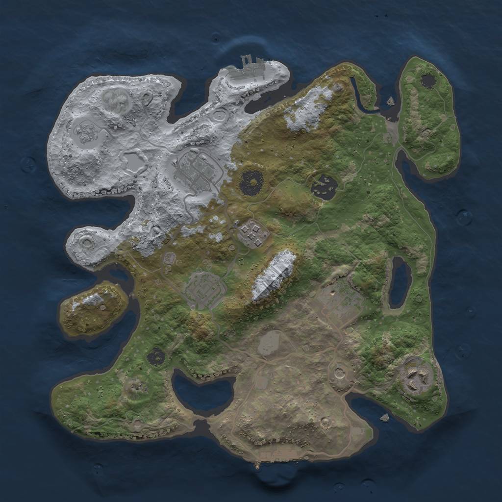 Rust Map: Procedural Map, Size: 3000, Seed: 252060351, 15 Monuments