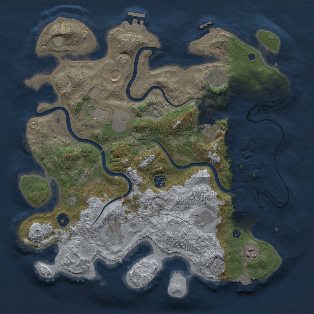 Rust Map: Procedural Map, Size: 3800, Seed: 1431736614, 16 Monuments