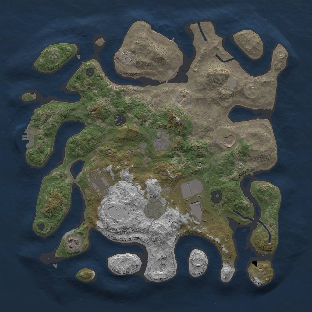 Rust Map: Procedural Map, Size: 3700, Seed: 1125168152, 16 Monuments