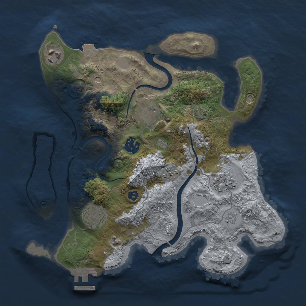 Rust Map: Procedural Map, Size: 3000, Seed: 90000, 11 Monuments