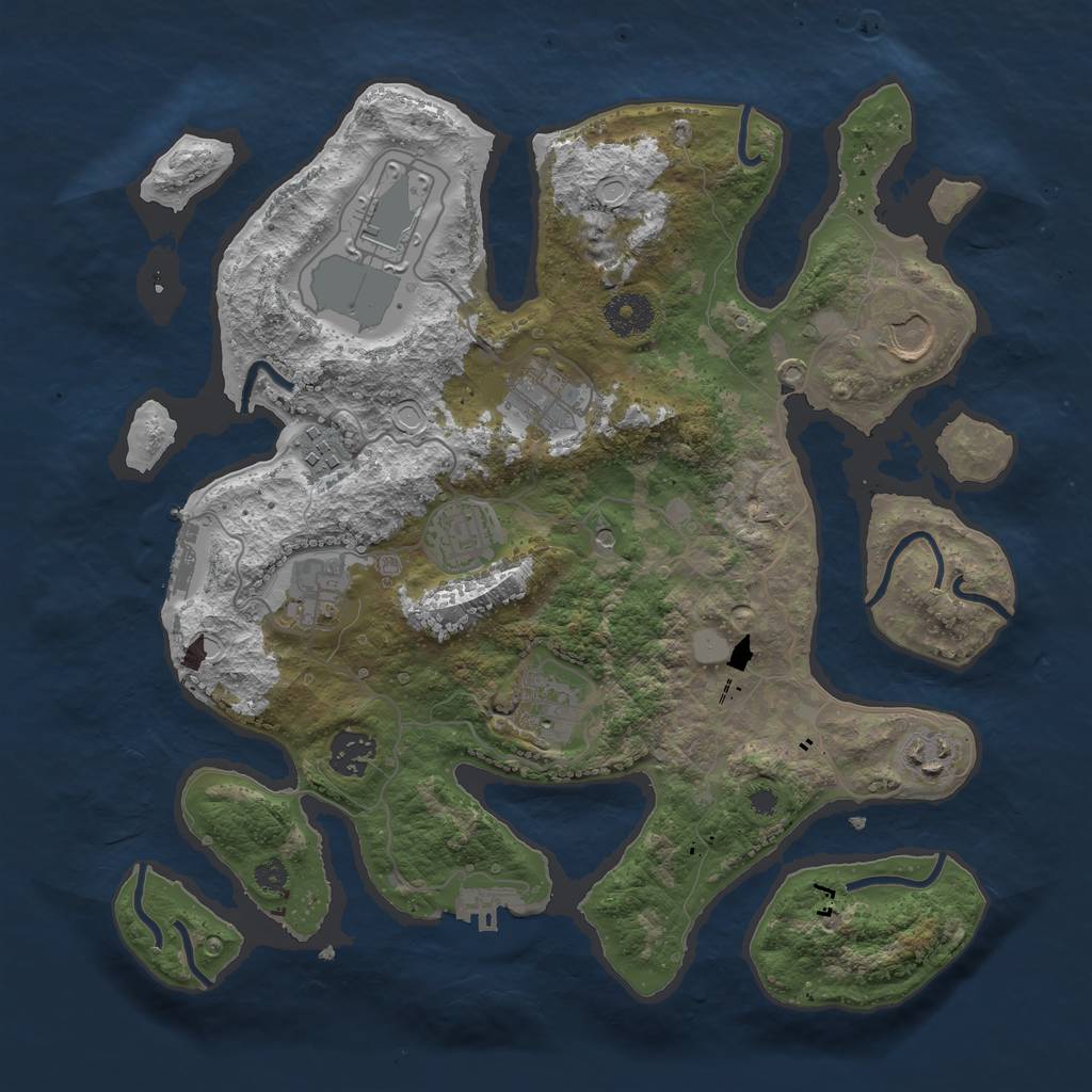 Rust Map: Procedural Map, Size: 3500, Seed: 3289, 17 Monuments