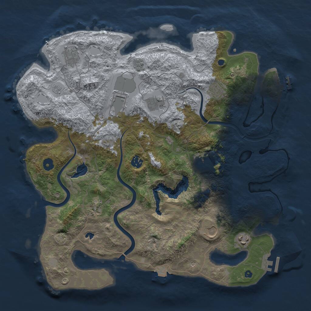 Rust Map: Procedural Map, Size: 4000, Seed: 1168225822, 16 Monuments