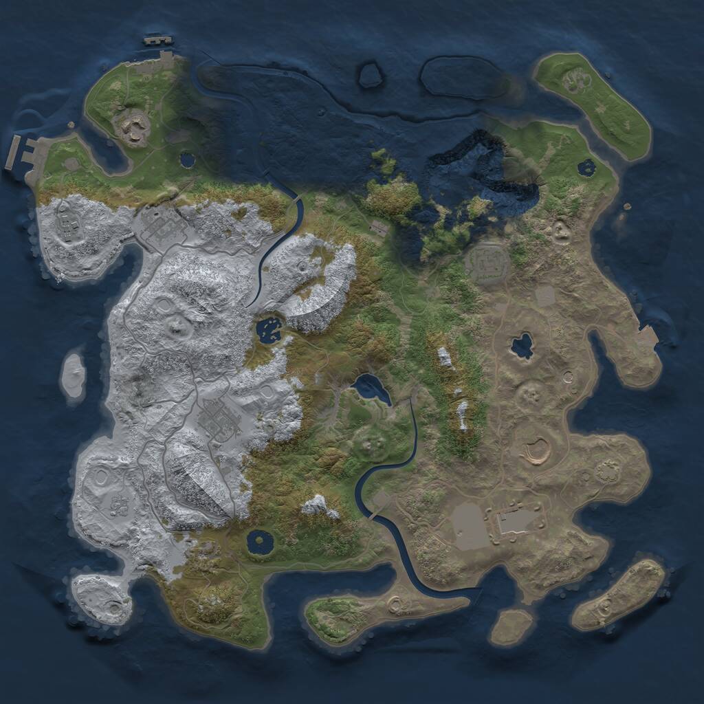 Rust Map: Procedural Map, Size: 4000, Seed: 100721, 15 Monuments