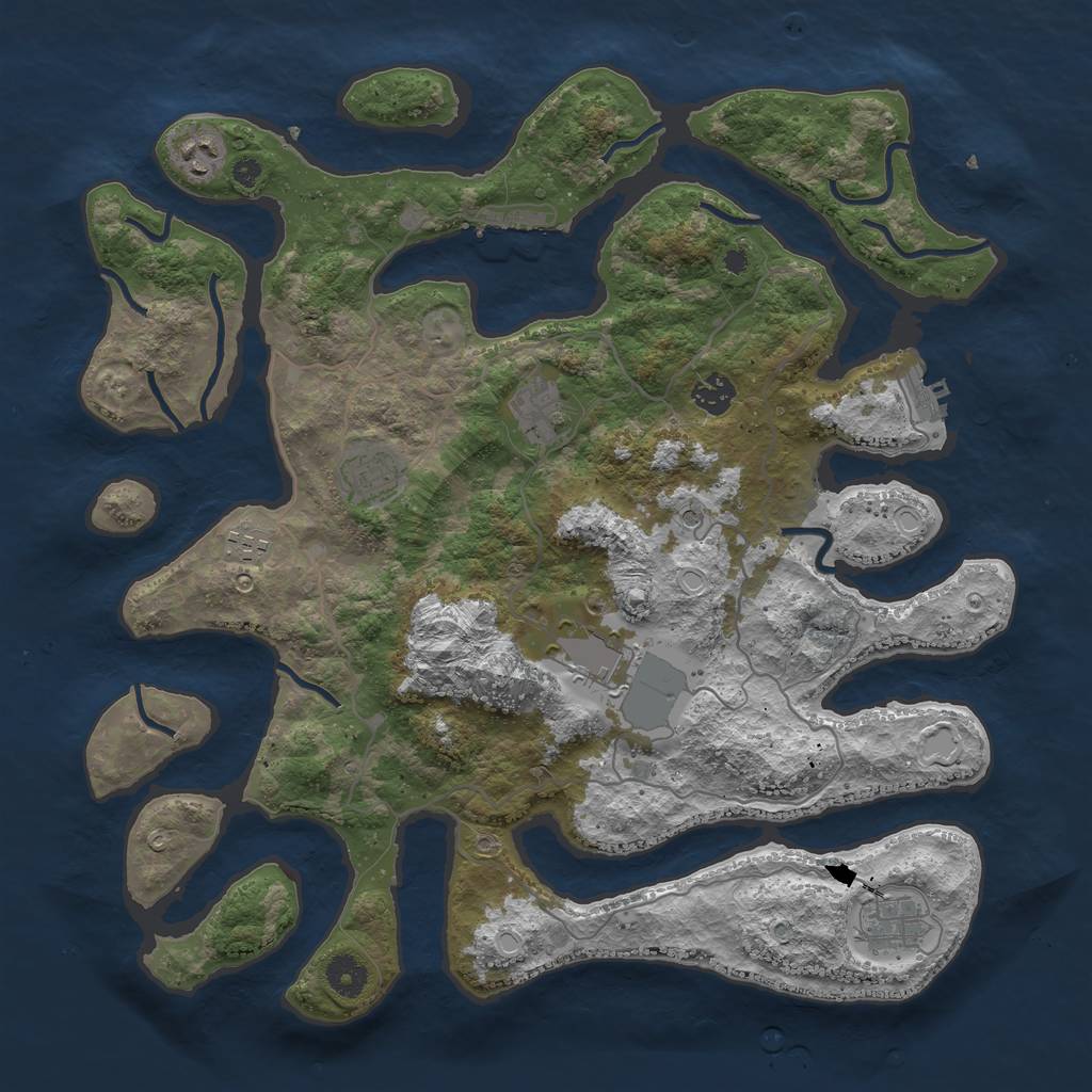 Rust Map: Procedural Map, Size: 4000, Seed: 1803543580, 15 Monuments