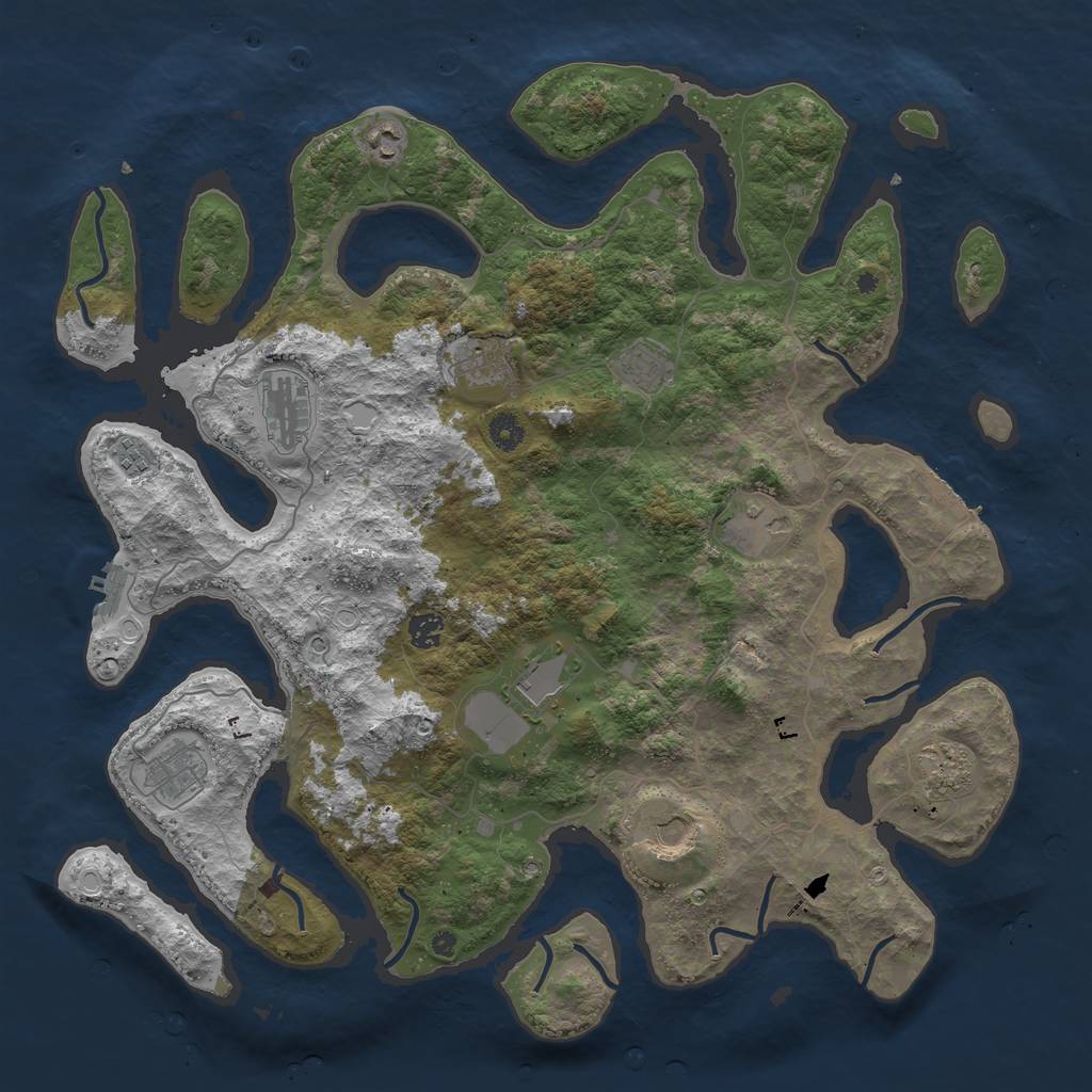Rust Map: Procedural Map, Size: 4500, Seed: 584576065, 19 Monuments