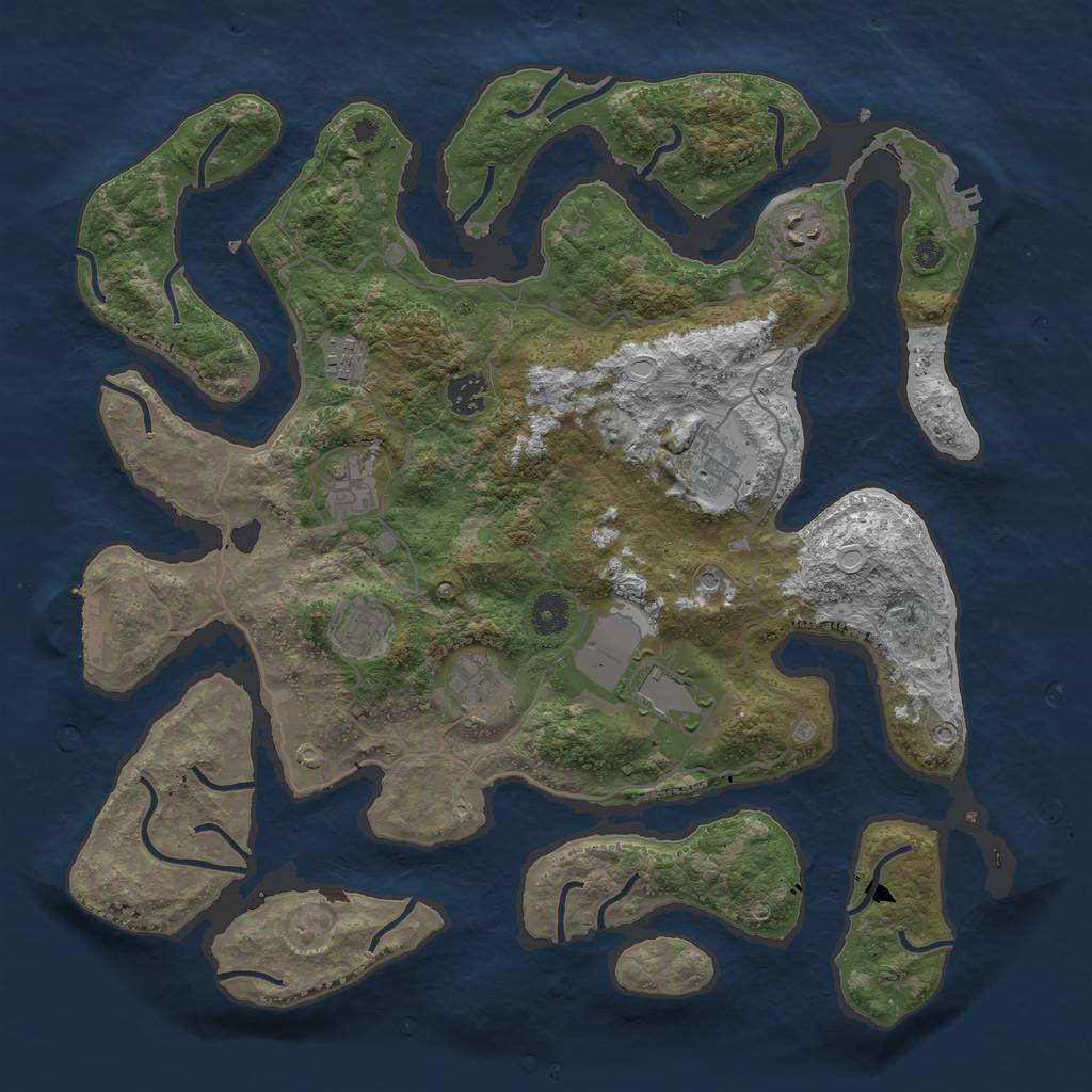 Rust Map: Procedural Map, Size: 4000, Seed: 963576476, 16 Monuments