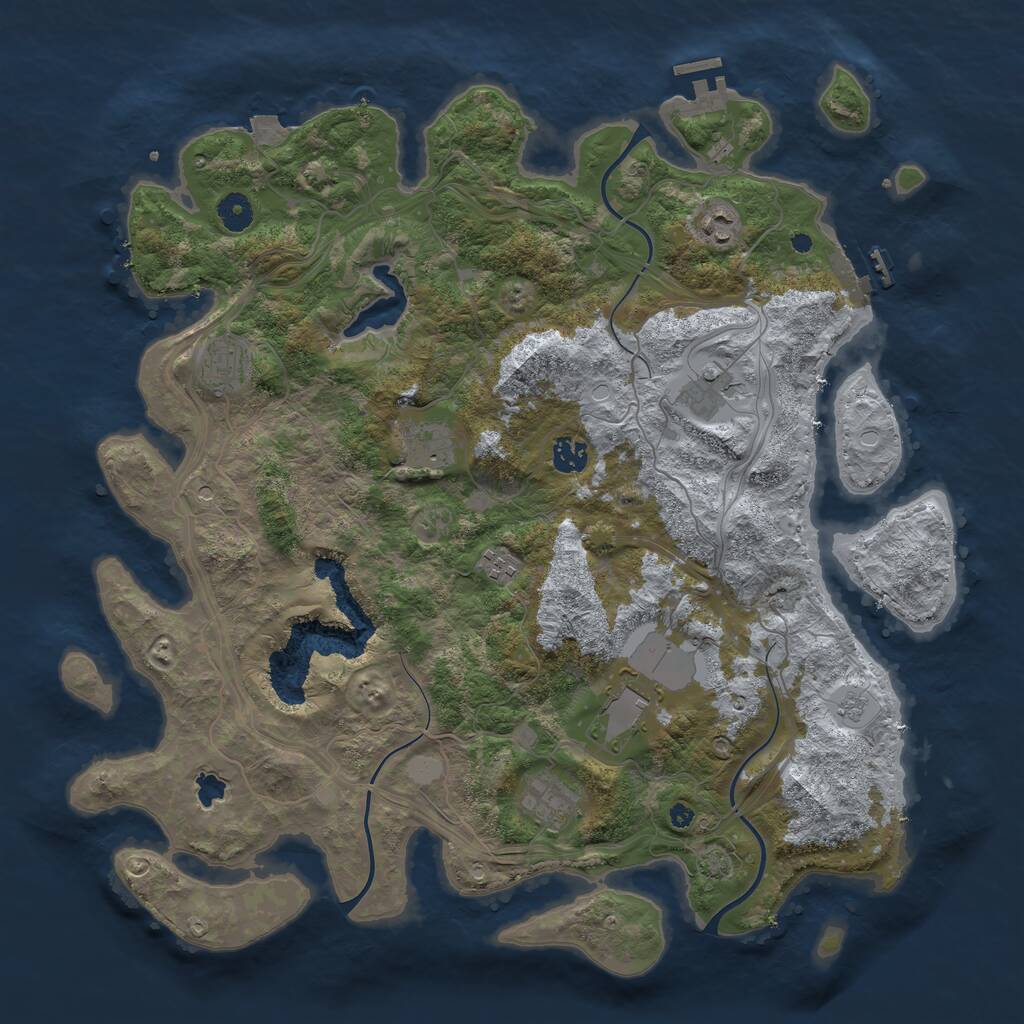 Rust Map: Procedural Map, Size: 4250, Seed: 1572474, 14 Monuments