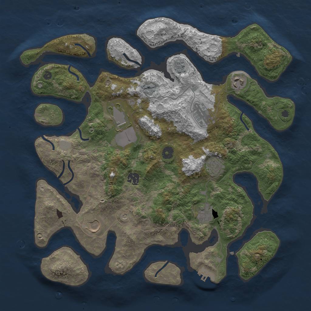 Rust Map: Procedural Map, Size: 3800, Seed: 17554, 15 Monuments