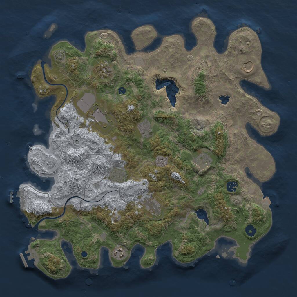 Rust Map: Procedural Map, Size: 4000, Seed: 48178108, 16 Monuments