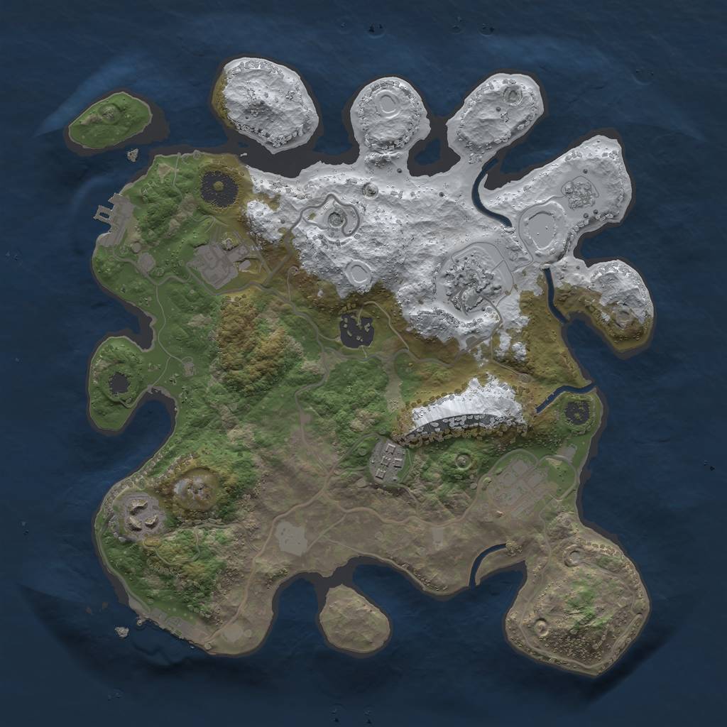Rust Map: Procedural Map, Size: 3000, Seed: 23509395, 15 Monuments