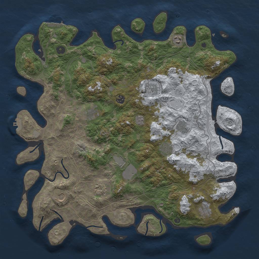 Rust Map: Procedural Map, Size: 4500, Seed: 1984326966, 20 Monuments