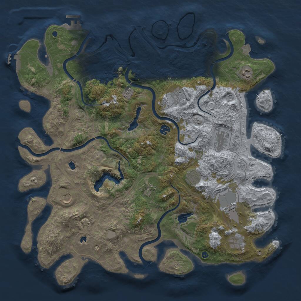 Rust Map: Procedural Map, Size: 4500, Seed: 1984326966, 16 Monuments