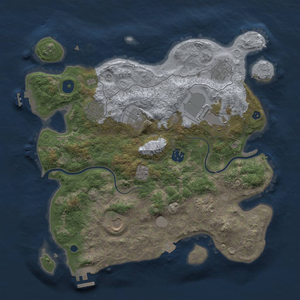 Rust Map: Procedural Map, Size: 3500, Seed: 32725627, 14 Monuments