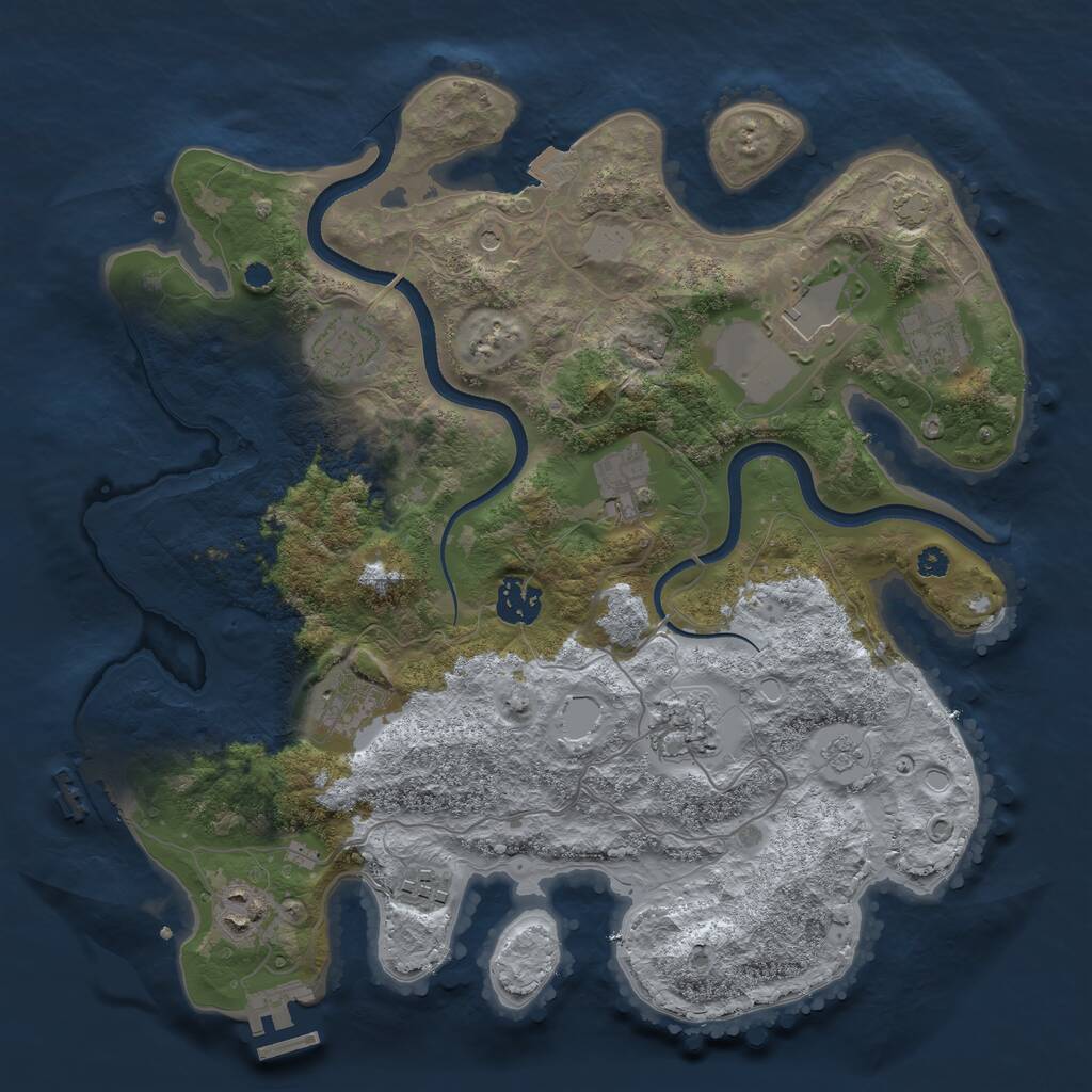 Rust Map: Procedural Map, Size: 3500, Seed: 93568034, 15 Monuments