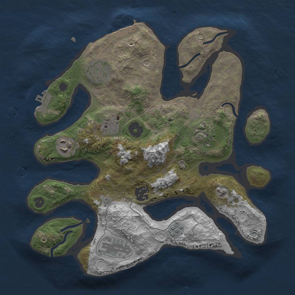 Rust Map: Procedural Map, Size: 3000, Seed: 2001312815, 15 Monuments