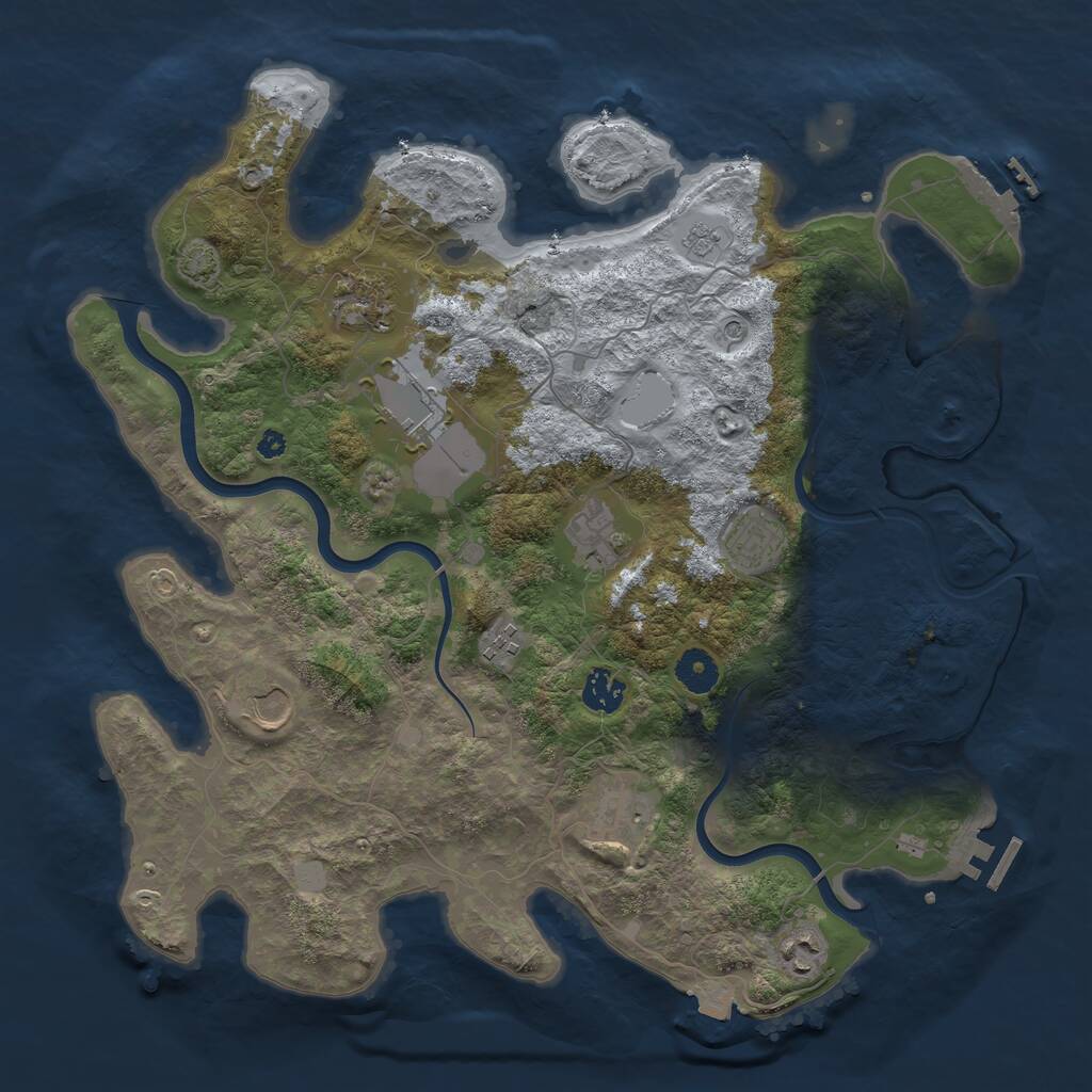 Rust Map: Procedural Map, Size: 3850, Seed: 618132761, 15 Monuments