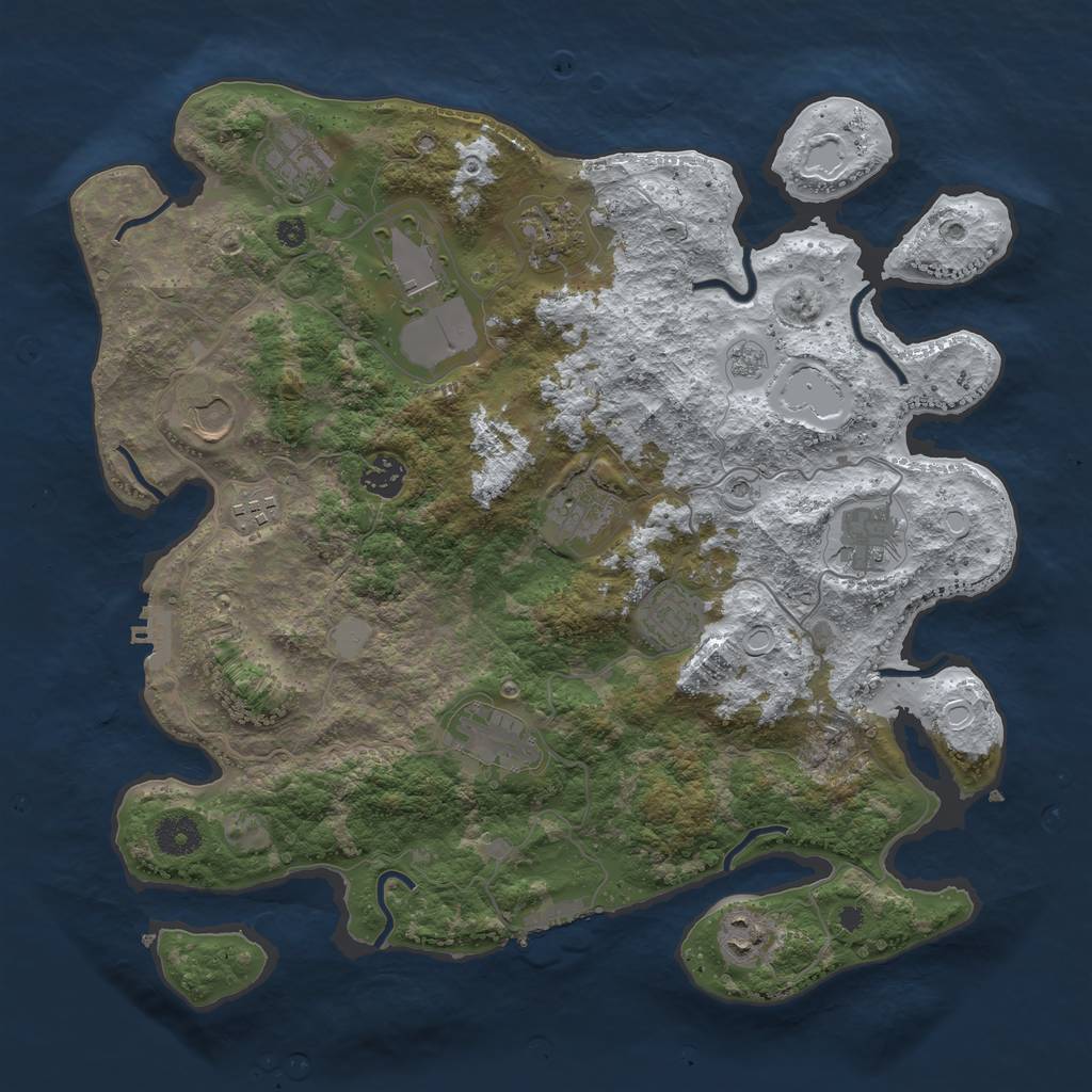 Rust Map: Procedural Map, Size: 3800, Seed: 100821, 20 Monuments