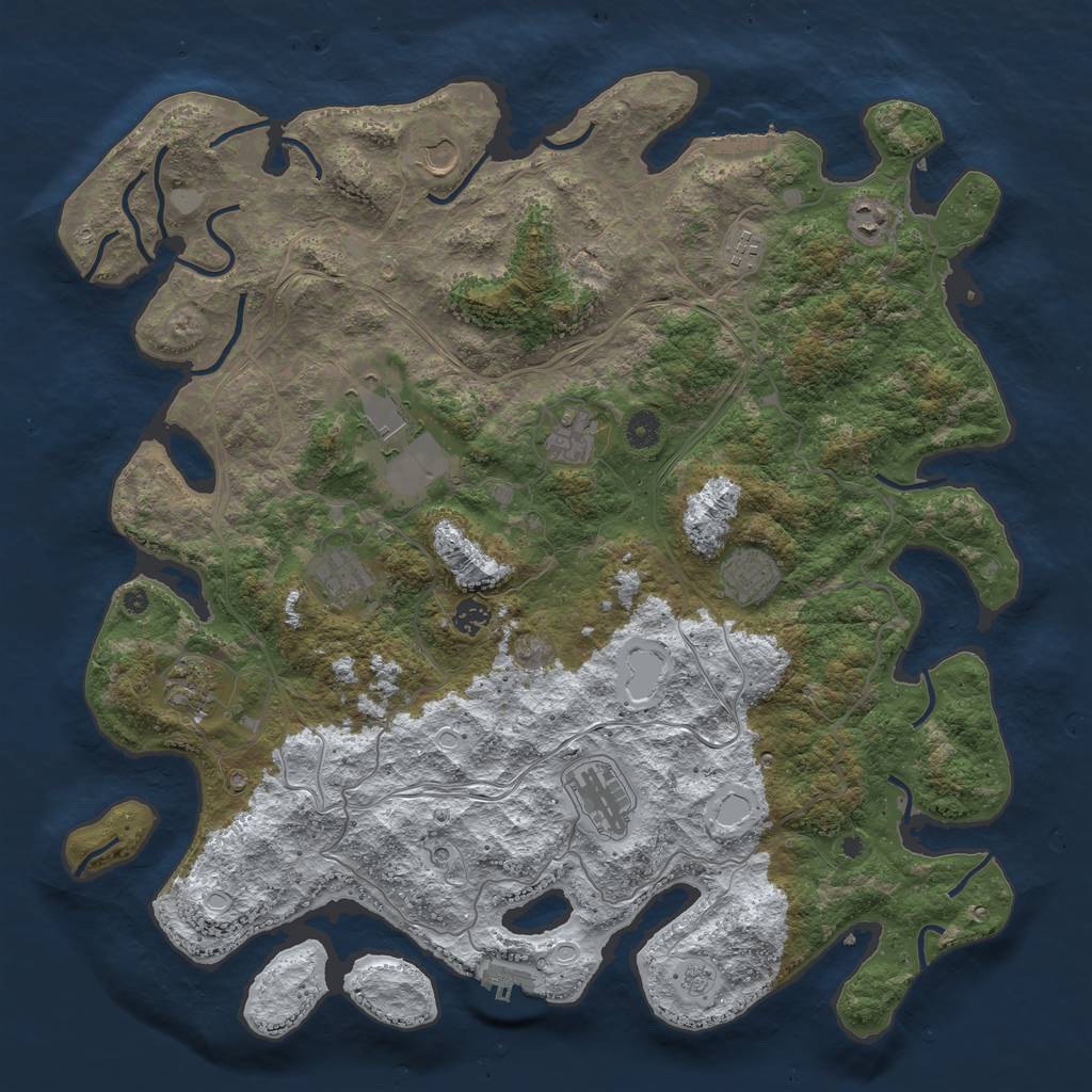Rust Map: Procedural Map, Size: 4500, Seed: 40789785, 19 Monuments