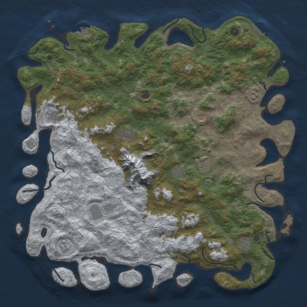 Rust Map: Procedural Map, Size: 5500, Seed: 108000, 20 Monuments