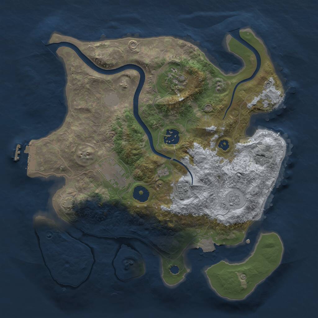 Rust Map: Procedural Map, Size: 3000, Seed: 1748626163, 8 Monuments