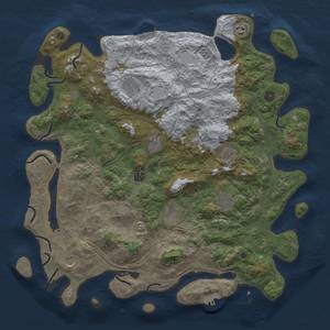 Thumbnail Rust Map: Procedural Map, Size: 4500, Seed: 2097360159, 18 Monuments