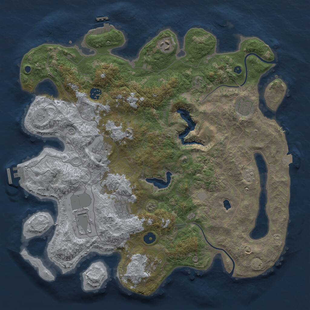 Rust Map: Procedural Map, Size: 4000, Seed: 7699, 14 Monuments