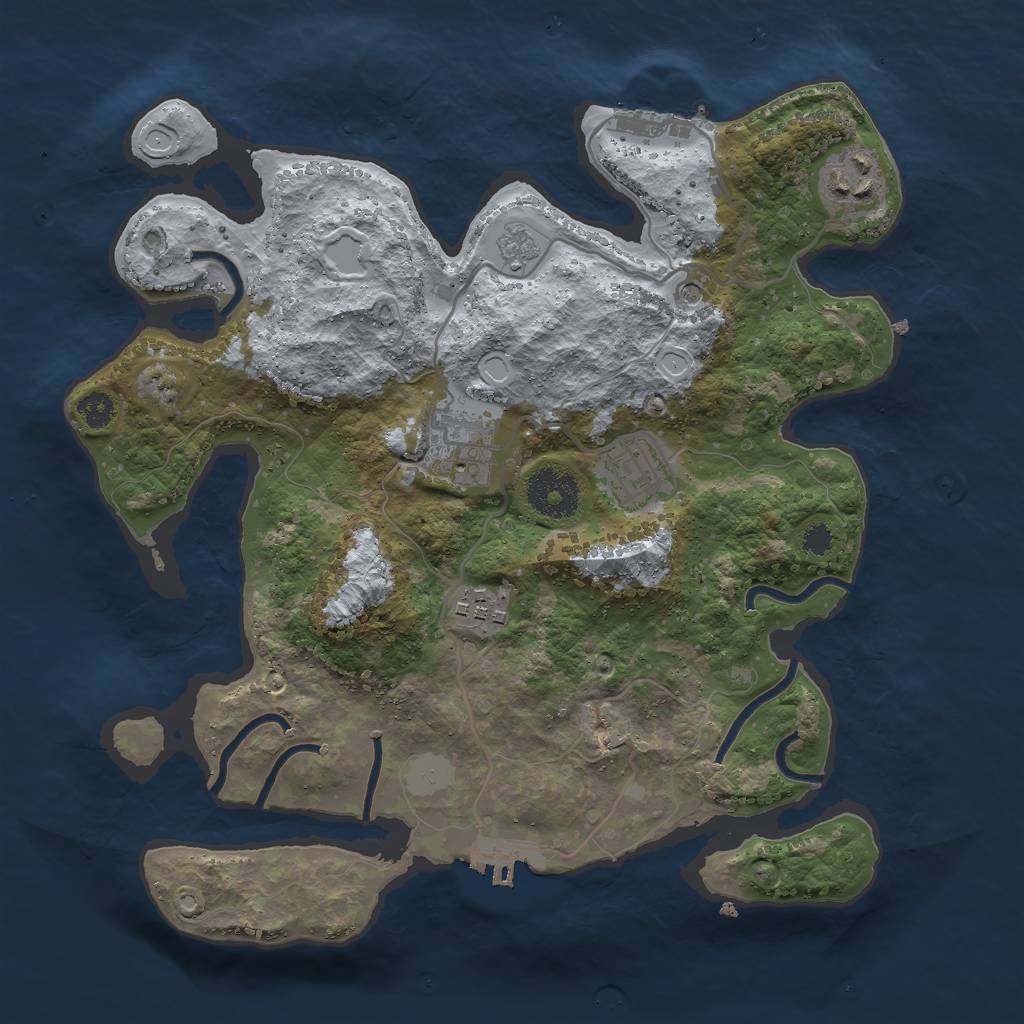 Rust Map: Procedural Map, Size: 3000, Seed: 1504639108, 13 Monuments