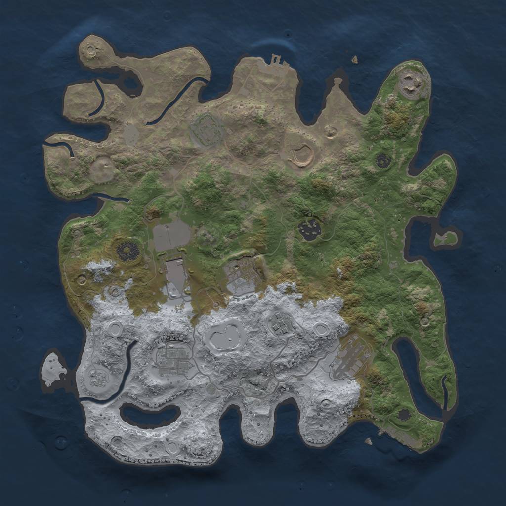 Rust Map: Procedural Map, Size: 3500, Seed: 8489, 15 Monuments